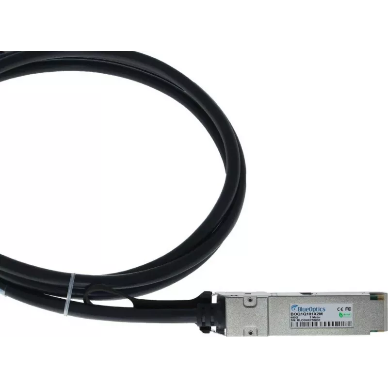 BLUELAN NJAAKK-0002-BL 400G QSFP112 Direct Attach koperkabel, 2 m, passief, 26 AWG, Infiniband & Ethernet