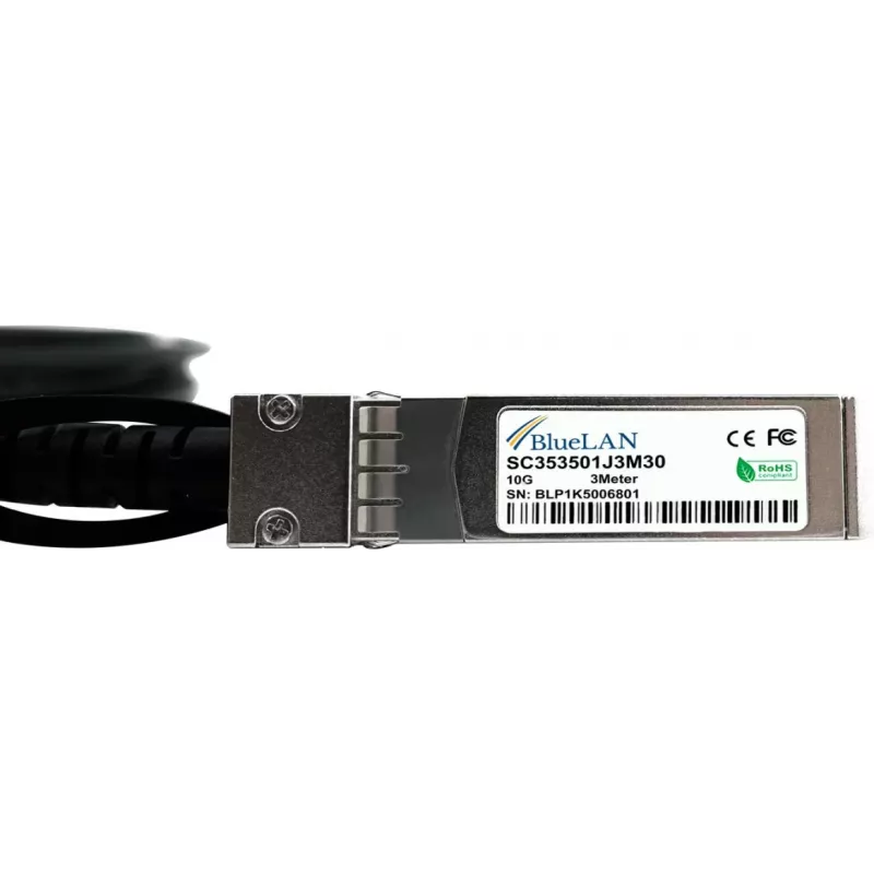 BlueLAN 10G-DACP-SFPZ5M-BL compatibele Extreme Networks 10GBASE-CR passieve SFP+ Direct Attach-kabel, 0,5m