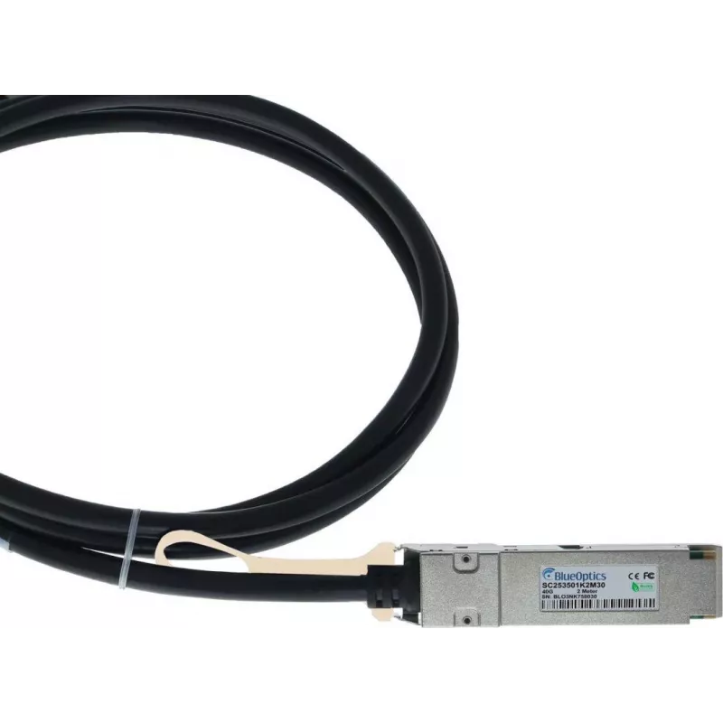 BlueLAN 40G QSFP+ naar 4x10G SFP+ passieve Direct Attach breakout-kabel, 2m, AWG30, NVIDIA-compatibel (MCC1V30A-002-BL)