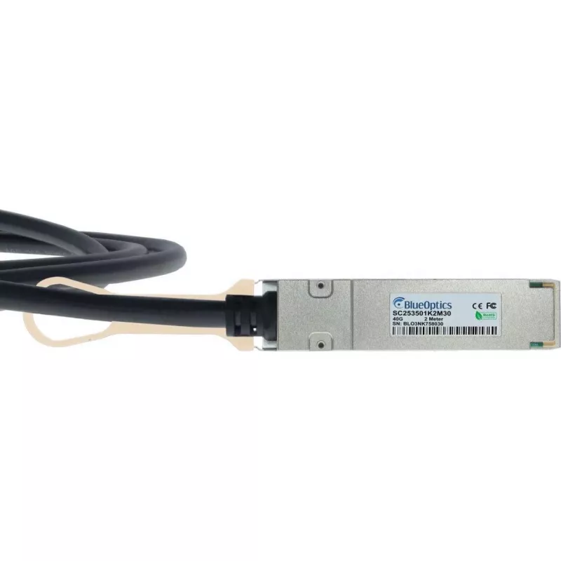 BlueLAN 40G QSFP+ naar 4x10G SFP+ passieve Direct Attach breakout-kabel, 2m, AWG30, NVIDIA-compatibel (MCC1V30A-002-BL)