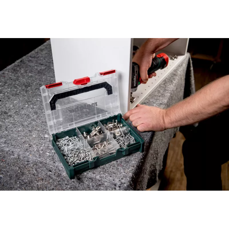 Metabo 626896000 metaBOX 63 XS gereedschapsbox-inzet, ABS, groen/transparant