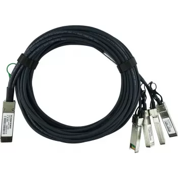 BlueLAN LSWM1QSTK3-BL 40GBASE-CR4 QSFP naar 4x10GBASE-CR SFP+ passieve Direct Attach breakout-kabel, 1m, AWG30
