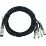 BlueLAN LSWM1QSTK3-BL 40GBASE-CR4 QSFP naar 4x10GBASE-CR SFP+ passieve Direct Attach breakout-kabel, 1m, AWG30