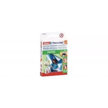tesa 58003 Powerstrips Poster plakstrips, 60 stuks, wit, beschadigingsvrije montage 58003-00500-04