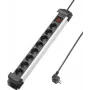Sygonix SY-4538258 8-voudige stekkerdoos met schakelaar, zwart/zilver