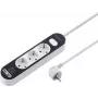 Sygonix SY-4538534 stekkerdoos met schakelaar, 3-voudig, wit/zwart, Schuko, 1,5 m