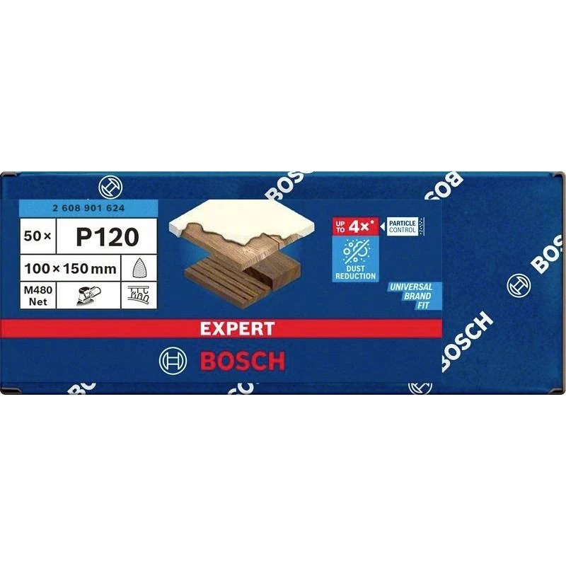 Bosch Accessories 2608901624 schuurgaas voor multischuurmachine korrel 120, 150 x 100 mm, 50 stuks