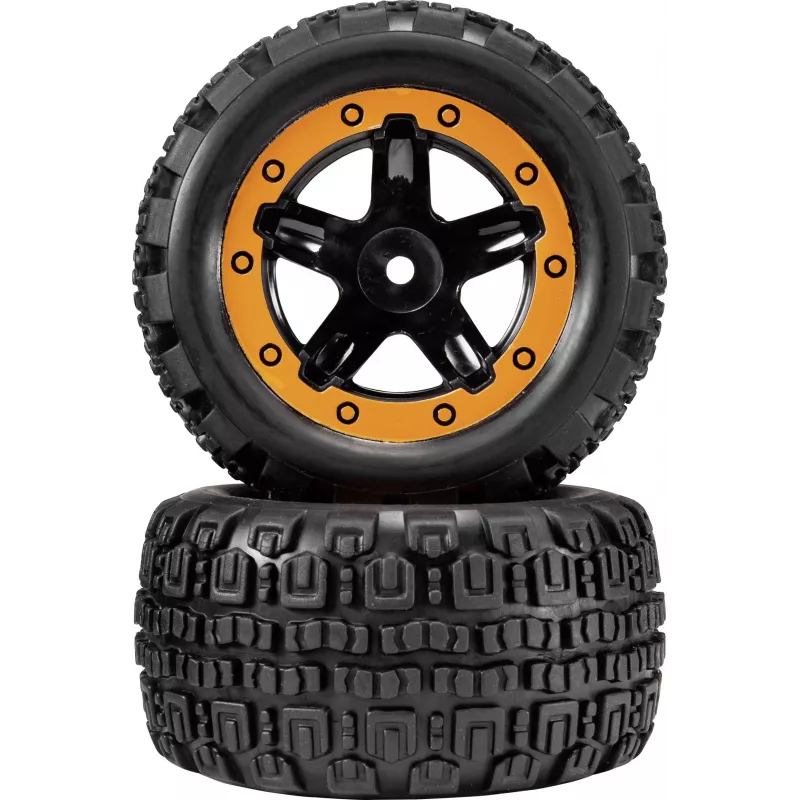 Reely RE-7042668 1:10 on-road wielset (2 stuks, 65 mm, 12 mm zeskant, zwart)