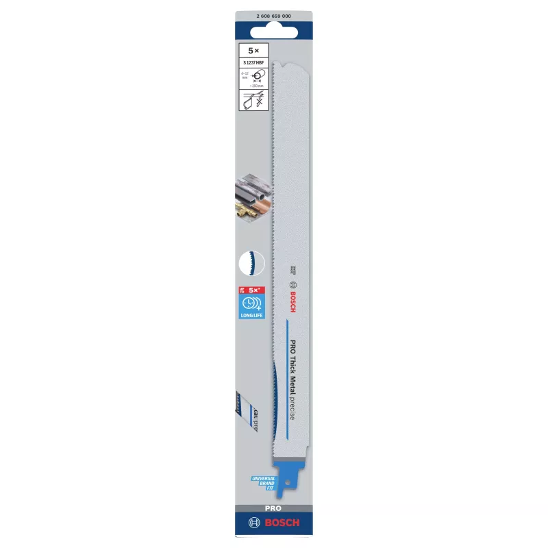 Bosch Professional S1237HBF reciprozaagblad voor dik metaal, 300 mm, 5-pack 2608659000