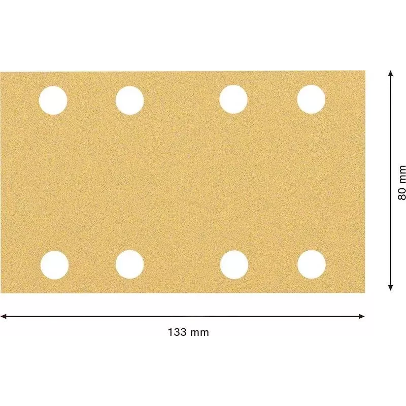 Bosch 2608901662 schuurbladen voor vlakschuurmachine, korrel 80, 133 x 80 mm, 50-pack