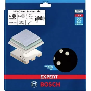 Bosch Expert M480 225 mm schuurgaasset voor droogbouwschuurmachine, korrel P80/P120/P180, 3-delig 2608901667