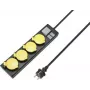 SYGONIX RF-4737806 stekkerdoos met schakelaar, 6 Schuko-stopcontacten, 1,5 m kabel, zwart/geel