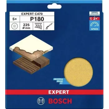 Bosch Expert M480 droogbouw-schuurschijven P180 225 mm 5-pack 2608901674
