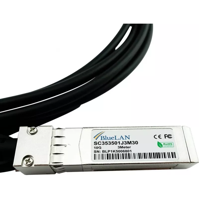 BLUELAN BlueOptics Direct Attach-kabel 10GBASE-CR SFP+ 0,5m Industrial SC353501J0.5M30IN
