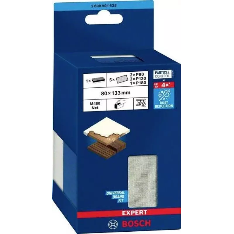 Bosch EXPERT M480 handschuurblok 133 x 80 mm voor korrels 80/120/180 2608901746
