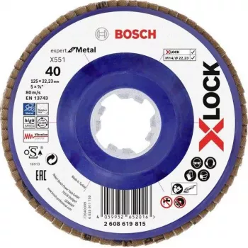 Bosch Accessories 2608619815 Expert for Metal X-LOCK doorslijpschijf 125 mm x 1,0 mm x 22,23 mm