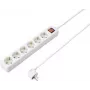 SYGONIX SY-4891004 4-voudige stekkerdoos met schakelaar, wit, 1,5 m kabel, Schuko