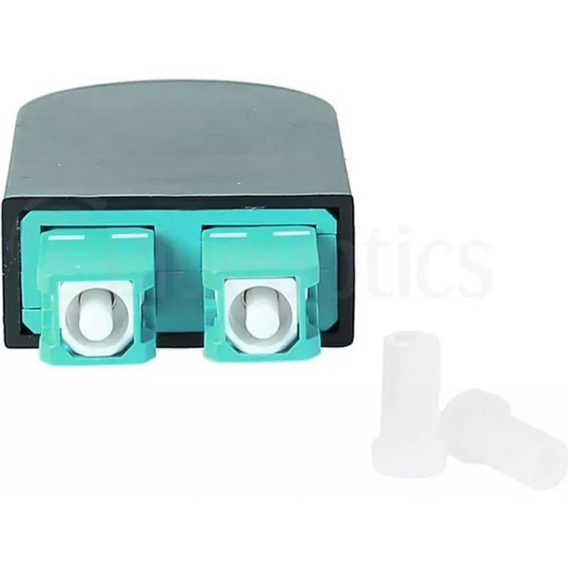 BLUELAN BlueOptics glasvezel-loopback-adapter OM3 50/125µm multimode SC/UPC duplex, aqua/turkoois, keramische ferrule, -40°C tot +85°C (BOLBSCOM3)