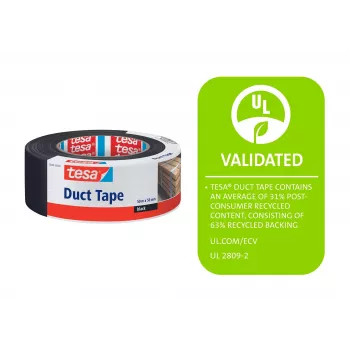 tesa 56498-00000-15 weefband zwart 50 m x 50 mm