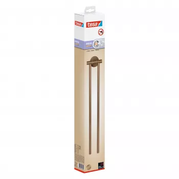 tesa MOON BRONZE Draaibare handdoekhouder met 2 stangen, zelfklevend, metaal, bronslook, 6 kg belasting 40602-00000-00