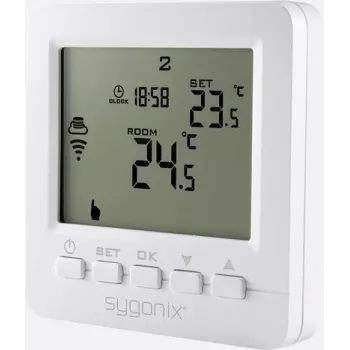 Sygonix draadloze ruimtethermostaat inbouw met weekprogramma, 5-35°C, 868 MHz, 16A relais, wit (SY-4500820)