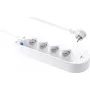 Sygonix SY-5228510 4-voudige stekkerdoos met schakelaar, wit, 1,5 m kabel