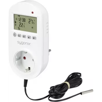 Sygonix Universele thermostaatstekker met weekprogramma, 1 tot 70 °C, 3680 W, Schuko (SY-5372566)