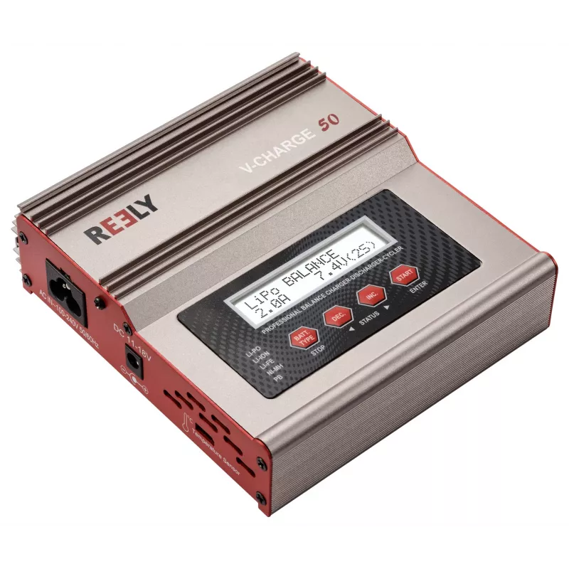 Reely V-Charge 50 multifunctionele oplader 50W AC/DC LiPo NiMH NiCd Pb met balancer RE-8264340