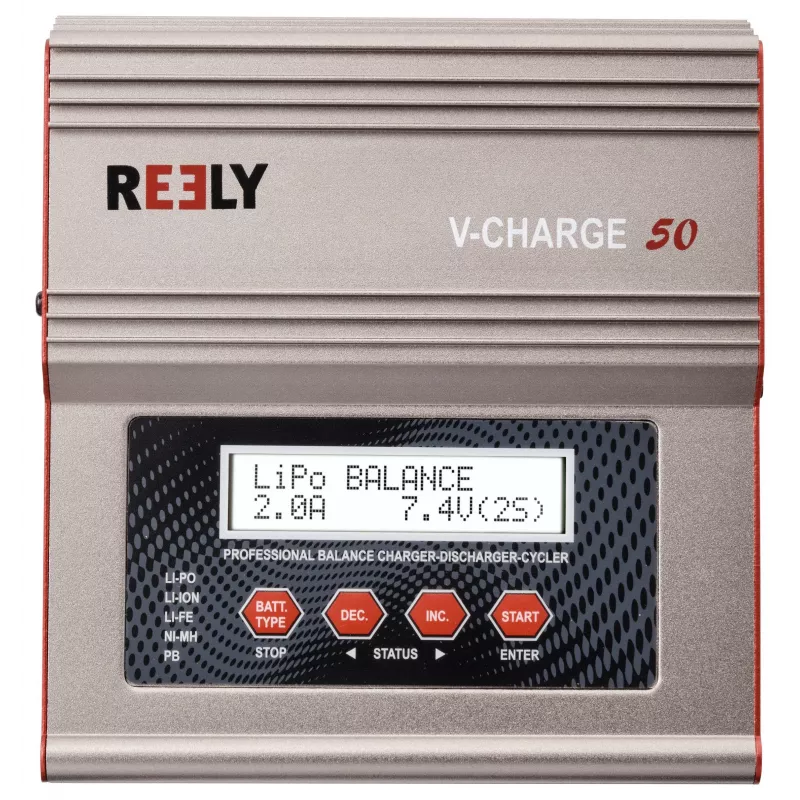 Reely V-Charge 50 multifunctionele oplader 50W AC/DC LiPo NiMH NiCd Pb met balancer RE-8264340