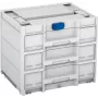 TANOS Systainer³ Sortainer/3 M 337 Modulaire kleinonderdelen-organizer met 3 laden, ABS-kunststof, lichtgrijs/antraciet, 396 x 330 x 296 mm 83000874