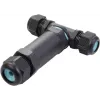 Sygonix SY-5516050 Weerbestendige kabelverbinder met schroefklemmen, IP68, 3-polig, zwart