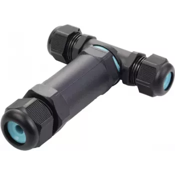 Sygonix SY-5516050 Weerbestendige kabelverbinder met schroefklemmen, IP68, 3-polig, zwart