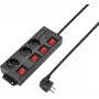 Sygonix RF-4737788 Stekkerdoos met schakelaar, 6 Schuko-stopcontacten, 1,5 m kabel, zwart