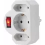 Sygonix SY-4673744 3-voudige Schuko-stekkerdoos met verlichte schakelaar - wit