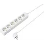 Sygonix SY-4891000 6-voudige Schuko-stekkerdoos wit 1,5m kabel met schakelaar en kinderveiligheid