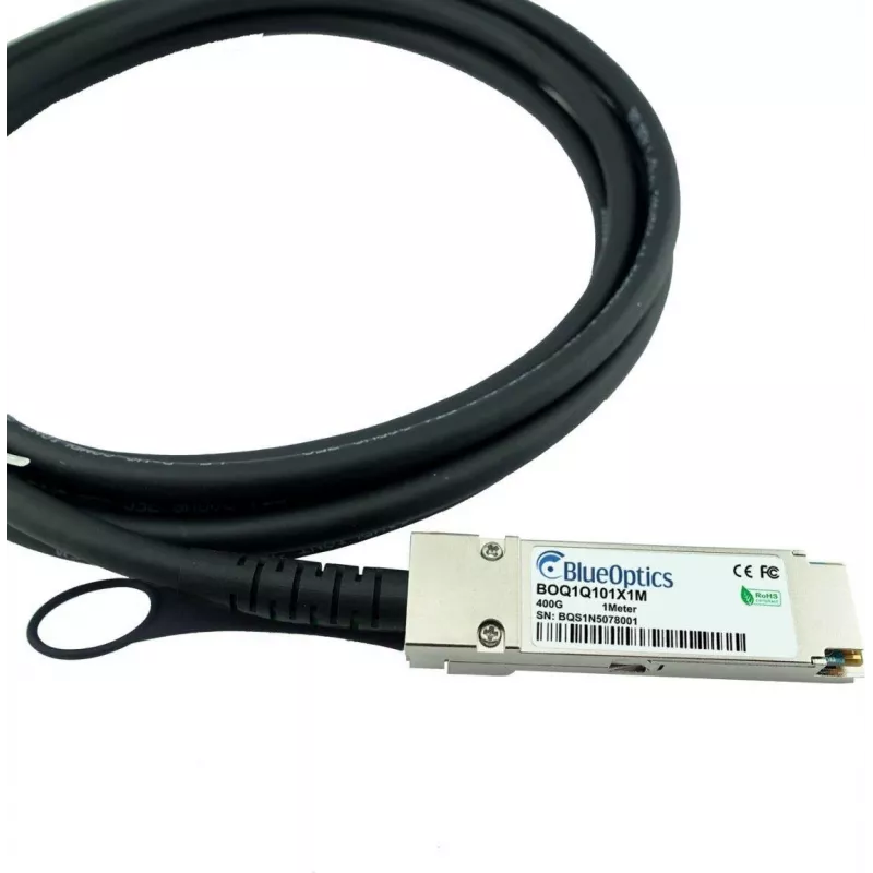 BlueLAN passieve QSFP112 Direct Attach kabel, 400GBASE Ethernet, Infiniband, 1 meter (BOQ1Q101X1M-BL)