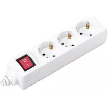 Sygonix BT-2372210 3-voudige stekkerdoos met verlichte schakelaar, wit, 1,5 m kabel