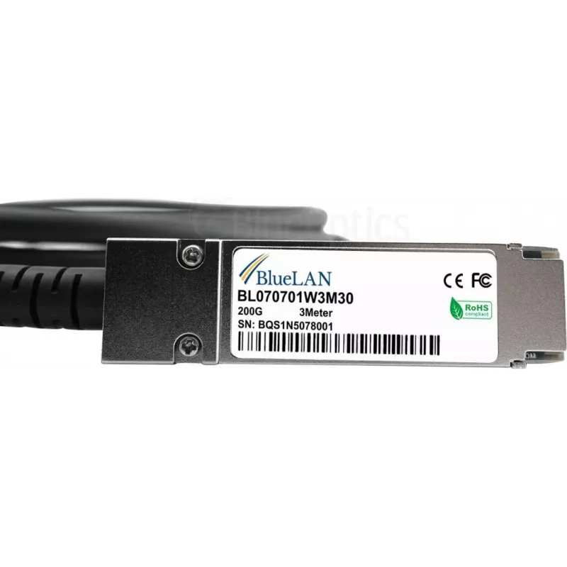 BlueLAN 980-9I54G-00V003-BL compatibel BlueOptics QSFP56 Direct Attach kabel, 3 m, 200Gbps, passief koper-twinax