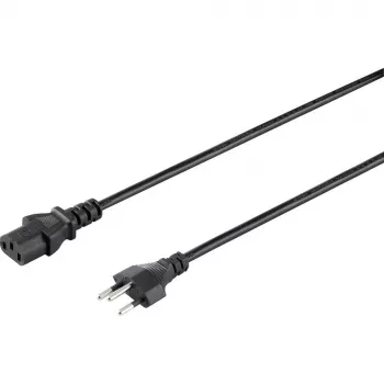 Sygonix SY-5042720 IEC C13 netkabel, CEE 7/7 haakse Schuko-stekker naar IEC C13 bus, 2 m, zwart