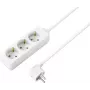 Sygonix SY-4890982 3-voudige stekkerdoos met schakelaar, 1,5 m kabel, wit