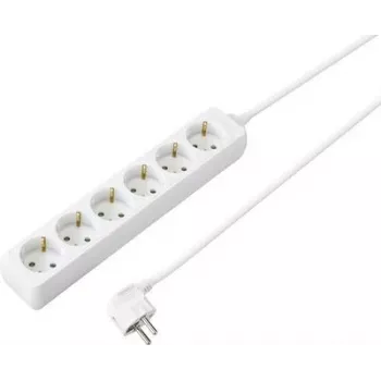 SYGONIX SY-4890998 6-voudig Schuko stopcontactdoos wit 1,5m kabel zonder schakelaar