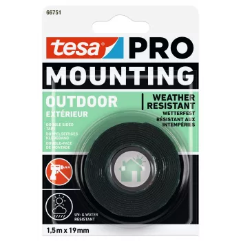 tesa Montage PRO Outdoor 66751-00000-00 transparant montageband 1,5 m x 19 mm