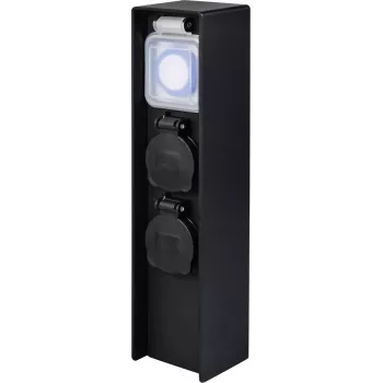 Sygonix SY-6121656 tuinstekkerdoos 2-voudig met timer IP44 zwart grondpen