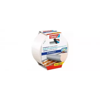 Tesa 55731 afneembare vloerbedekkingstape-set, 10 m x 50 mm, 6 rollen, transparant 55731-00500-11