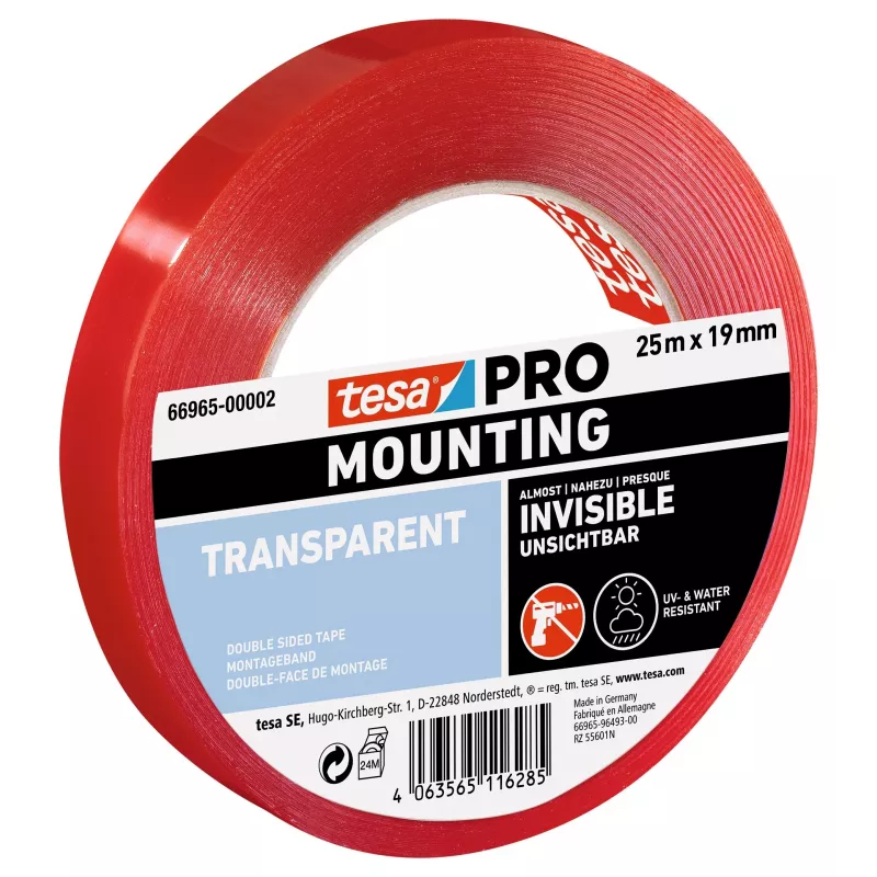 tesa Montage PRO transparant montageband 25 m x 19 mm 66965-00002-00