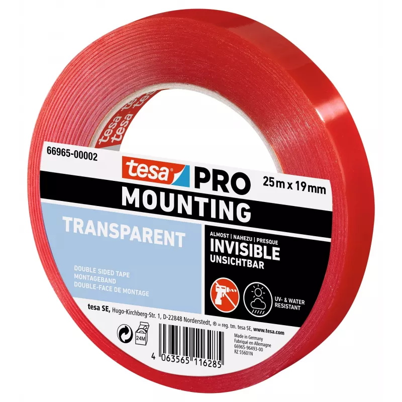 tesa Montage PRO transparant montageband 25 m x 19 mm 66965-00002-00