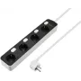 Sygonix SY-6118236 4-voudige stekkerdoos met verlichte schakelaar, Schuko, 1,5 m kabel, zwart