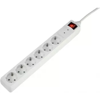 Sygonix SY-5044446 overspanningsbeveiliging stekkerdoos wit 6 stopcontacten 1,5m kabel