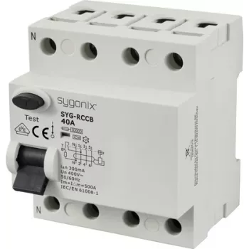 Sygonix SY-6438022 aardlekschakelaar 4-polig 40 A 300 mA Type A 400 V 10 kA