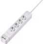 Sygonix SY-4535058 6-voudig stekkerdoos met verlichte hoofdschakelaar, 1,5 m kabel, wit
